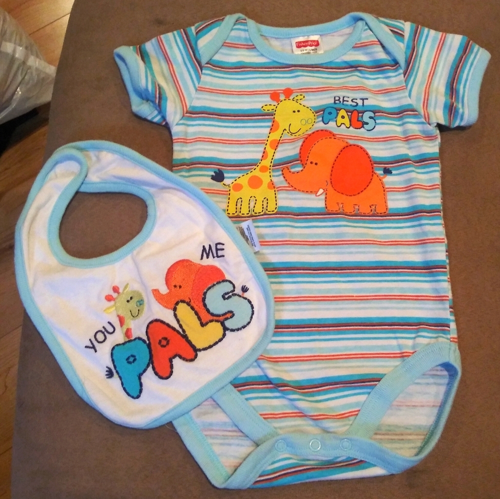 Fischer Price Onesie with Matching Bib